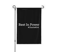 Drapeaux de jardin « Repose en puissance » Charlie Kirk 28 "x40 " Bannière double face sans mât