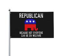 Drapeaux De Jardin Républicain Parce Que Tout Le Monde Ne Peut Pas Bénéficier De L'Aide Sociale Bannières Extérieure Imperméabiliser Drapeaus Décoratif Résistant Bannière Jardins Pour 90X152CM