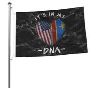 Drapeaux De Jardin République Démocratique Du Congo C'Est Dans Mon Adn République Démocratique Du Congo États-Unis Drapeaus Décoratif Bannière Jardins Résistant Drapeau Fierté Pour 90X152CM