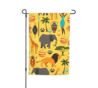 Drapeaux de jardin résistants à la décoloration - Motif éléphant africain - Pour toutes les saisons - Décoration extérieure pour porches