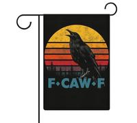 Drapeaux de jardin rétro F-Caw-F Black Raven Crow, double face, pour décoration extérieure, 32 x 47 cm
