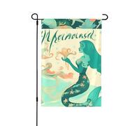 Drapeaux de jardin rétro sirène saisonniers pour l'extérieur, durable double face, décoration de vacances drapeaux de cour