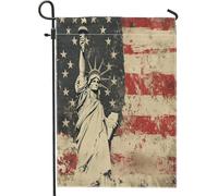 Drapeaux de jardin rétro statue de la déesse 30,5 x 45,7 cm double face pour extérieur, drapeau vertical en toile standard de l'indépendance de l'Amérique, drapeaux de maison, 4 juillet pour cour