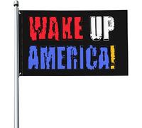 Drapeaux De Jardin Réveille-Toi Amérique Drapeau Fierté Decoration Drapeaus Décoratif Couleurs Vives Bannières Extérieure Pour Balcon Défilé Fête 90X152CM