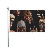 Drapeaux De Jardin Rituel Africain Ethnique Tribal Drapeau Extérieur Décorations Treer Drapeau Premium Pour Patio Ferme Jardinage 90X150Cm
