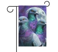 Drapeaux de jardin robustes et tendance Three Pigeon1 Moon pour festivals, pelouses, intérieur et extérieur