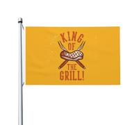 Drapeaux De Jardin Roi Du Grill Suspendre Drapeau Décoratif Amusant Bannière Décorative Pour Maison Balcon Porche 3X5 Ft