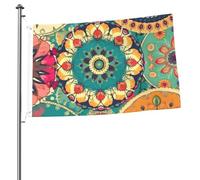 Drapeaux de jardin ronds de 6 x 0,9 m pour l'extérieur - Drapeau de jardin rond imprimé double face - Bannières de jardin pour la maison, la pelouse, la décoration d'intérieur/extérieur