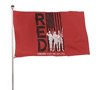 Drapeaux De Jardin Rouge - Souvenez-Vous De Tous Ceux Qui Sont Déployés Bannière Jardins Durable Bannières Extérieure Résistant Drapeaus Décoratif Pour Défilé Balcon Festivals 90X152CM