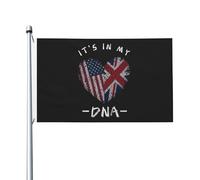 Drapeaux De Jardin Royaume-Uni C'Est Dans Mon Adn Britannique États-Unis Bannières Extérieure Decoration Drapeau Fierté Couleurs Vives Drapeaus Décoratif Pour Festivals Défilé Balcon 90X152CM