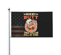 Drapeaux De Jardin Rub My Butt Then You Can Pull My Pork Treer Drapeau Premium Drapeau Extérieur Pour Jardinage Patio Ferme 90X150 CM