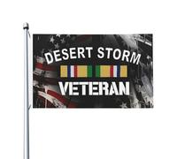 Drapeaux De Jardin Ruban De Service De La Guerre Du Golfe, Fierté Des Vétérans De La Tempête Drapeau Extérieur Résiste Aux Intempéries Garden Flag Pour Balcon Fête Célébrations Patio 90X150 Cm