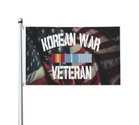 Drapeaux De Jardin Ruban De Service En Corée, Fierté D'Ancien Combattant De La Guerre De Corée Bannières Extérieure Personnalisée Bannière De Cour Pour Défilé Extérieurs Intérieurs 90X150 CM