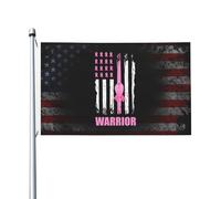 Drapeaux De Jardin Ruban Rose De Sensibilisation À La Poitrine Des Guerriers Bannières Extérieure Couleurs Vives Drapeaus Décoratif Decoration Bannière Jardins Pour Balcon Défilé Fête 90X152CM