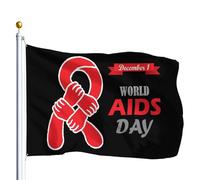 Drapeaux De Jardin Ruban Rouge Pour La Journée Mondiale De Lutte Contre Le Sida, Le 1Er Décembre Drapeaus Décoratif Imperméabiliser Bannière Jardins Durable Drapeau Fierté Pour Défilé 90X152CM