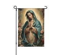 Drapeaux De Jardin Sainte Marie Bienheureuse Vierge Marie Notre-Dame De Guadalupe Mère De Dieu Drapeau Fierté Imperméabiliser Drapeaus Décoratif Couleurs Vives Bannières Extérieure Pour 30X45CM