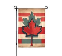Drapeaux de jardin saisonniers à motif rétro du drapeau du Canada pour l'extérieur, durable double face, décoration de vacances, drapeaux de cour