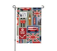Drapeaux de jardin saisonniers avec symboles de l'Angleterre pour l'extérieur, durable double face pour décoration de vacances