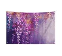 Drapeaux de jardin saisonniers - Décoration de maison de printemps - Fleur violette pleurante abstraite - Drapeaux de cour double face pour décoration de festival en plein air