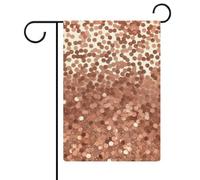 Drapeaux de jardin saisonniers double face à paillettes or rose pour l'extérieur pour Noël, décoration de jardin