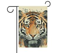 Drapeaux de jardin saisonniers double face Année du tigre Tête de tigre Petits drapeaux de cour pour l'extérieur pour drapeau de Noël, décoration de jardin