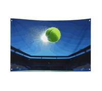Drapeaux de jardin saisonniers double face avec balle de tennis dans l'air pour terrasse, pelouse, maison, extérieur, décoration de vacances