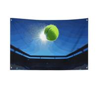 Drapeaux de jardin saisonniers double face avec balle de tennis dans l'air pour terrasse, pelouse, maison, extérieur, décoration de vacances