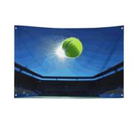 Drapeaux de jardin saisonniers double face avec balle de tennis dans l'air pour terrasse, pelouse, maison, extérieur, décoration de vacances