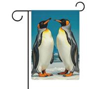 Drapeaux de jardin saisonniers double face avec pingouins heureux pour l'extérieur pour Noël, décoration de jardin