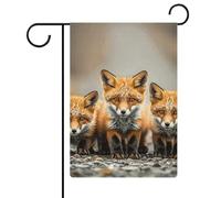 Drapeaux de jardin saisonniers double face de nombreux renards pour l'extérieur pour Noël, décoration de jardin