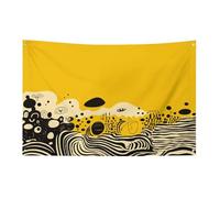 Drapeaux de jardin saisonniers double face - Jaune moutarde et noir - Grand drapeau pour terrasse, pelouse, maison, extérieur - Décoration de vacances