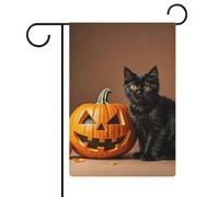 Drapeaux de jardin saisonniers double face mignon chat noir petit drapeau de cour pour l'extérieur pour drapeau de Noël, décoration de jardin