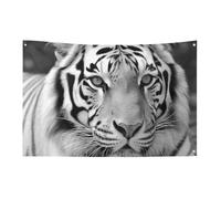 Drapeaux de jardin saisonniers double face - Motif tigre noir et blanc - Grand drapeau pour terrasse, pelouse, maison, extérieur, décoration de vacances