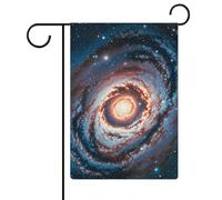 Drapeaux de jardin saisonniers double face planète, étoiles et galaxie, petits drapeaux de cour pour l'extérieur pour Noël, décoration de jardin