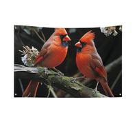 Drapeaux de jardin saisonniers double face pour maison, cardinaux, oiseaux, faune, grand drapeau sauvage pour terrasse, pelouse, maison, extérieur, décoration de vacances
