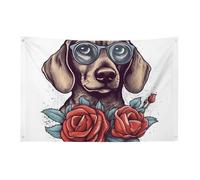 Drapeaux de jardin saisonniers double face pour maison, chien, portant des lunettes, grand drapeau pour terrasse, pelouse, maison, extérieur, décoration de vacances