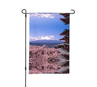 Drapeaux de jardin saisonniers du Mont Fuji Japon double face 30,5 x 45,7 cm à l'extérieur pour Pâques St Patrick