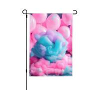 Drapeaux de jardin saisonniers en coton rose pour l'extérieur, drapeaux de jardin durables double face pour décoration de vacances