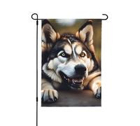 Drapeaux de jardin saisonniers mignons Husky pour l'extérieur, durables double face pour décoration de vacances