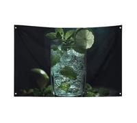 Drapeaux de jardin saisonniers pour décoration de maison de printemps, cocktail Mojito, double face, pour décoration de festival en plein air