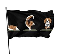Drapeaux de jardin saisonniers pour l'extérieur, les chiens font du yoga | Durable, polyester, 0,9 x 1,5 m