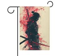 Drapeaux de jardin Samurai Warriors In Sakura, décorations extérieures, drapeaux de jardin, panneaux pour l'hiver, Noël, saisonniers, extérieurs, 12,6 pouces''×18,5 pouces''