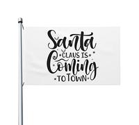 Drapeaux De Jardin Santa Is Coming To Town-Christmas Drapeau Fierté Durable Bannière Jardins Couleurs Vives Drapeaus Décoratif Pour 90X152CM