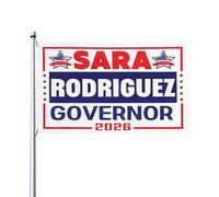 Drapeaux De Jardin Sara Rodriguez Candidate Au Poste De Gouverneure Aux Élections Américaines De 2026 Drapeaus Décoratif Imperméabiliser Bannière Jardins Durable Drapeau Fierté Pour 90X150CM