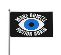 Drapeaux de jardin satiriques et politiques « Make Orwell Fiction Again » (60 x 90 cm) pour la décoration exté