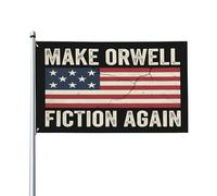 Drapeaux de jardin satiriques et politiques « Make Orwell Fiction Again » (90 x 150 cm) pour l'extérieur, déco