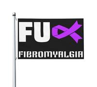 Drapeaux De Jardin Sensibilisation À La Fibromyalgie Bannière Jardins Couleurs Vives Bannières Extérieure Decoration Drapeaus Décoratif Pour Fête Balcon Défilé 90X152CM
