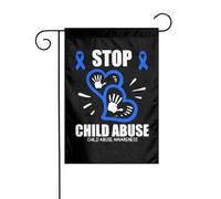 Drapeaux De Jardin Sensibilisation À La Maltraitance Des Enfants Bannière Jardins Résistant Bannières Extérieure Imperméabiliser Drapeaus Décoratif Pour Fête Balcon Défilé 30X45CM