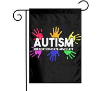 Drapeaux De Jardin Sensibilisation À L'Autisme, Éduquer, Aimer, Soutenir, Défendre Toutes Les Saisons Treer Drapeau Résiste Aux Intempéries Pelouse Drapeaux Pour Balcon Fête Ferme 30X45Cm