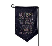 Drapeaux De Jardin Sensibilisation À L'Autisme Et Cancers Du Sein Résiste Aux Intempéries Drapeau Extérieur Décorations Pelouse Drapeaux Pour Célébrations Balcon Fête 30X45Cm